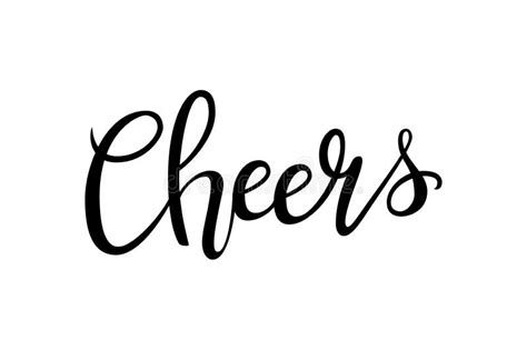 Cheers Hand-drawn Lettering Decoration Text on White Background. Design ...