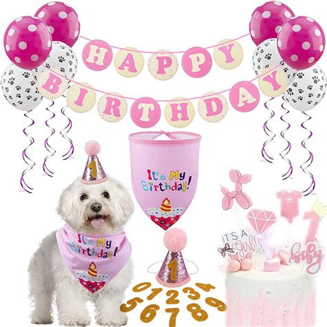 HAWEE Pet Birthday Party Supplies-Dog Birthday Bandana, Dog Birthday Boy Girs Hat Scarfs with ...