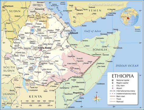 etiopien karta Ethiopia map maps printable political karte äthiopien african landlocked ...