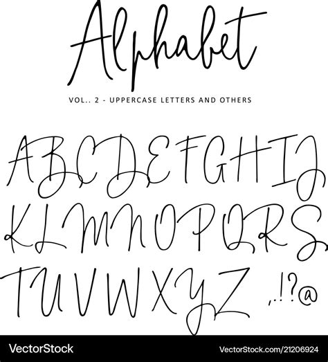 Hand drawn alphabet modern monoline Royalty Free Vector