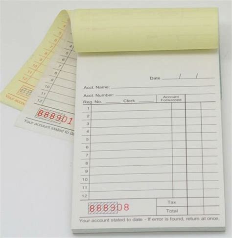 Customized Bill Carbon Paper Receipt Book Printing (YY-CB002) - China Carbonless Receipt Book ...