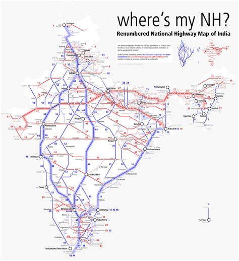 Renumbered National Highways map of India (Schematic) | Flickr - Photo ...