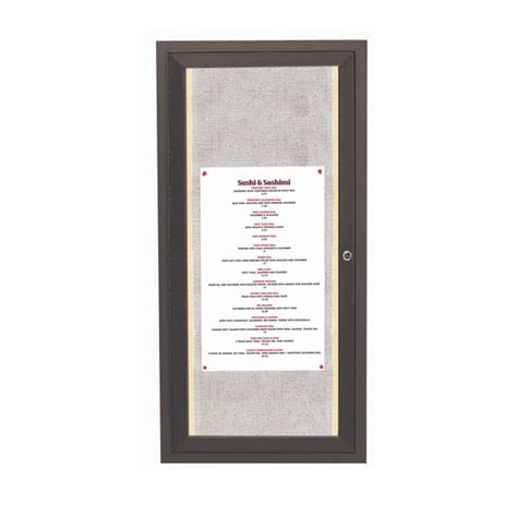 1 Door 24"H x 12"W Enclosed Bulletin Board - Bronze Anodized Frame ...