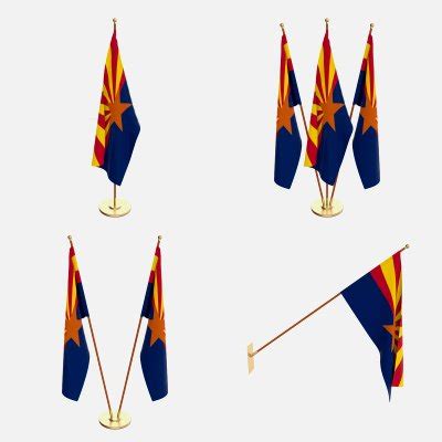 Arizona Flag Pack - 3D Model by dragosburian