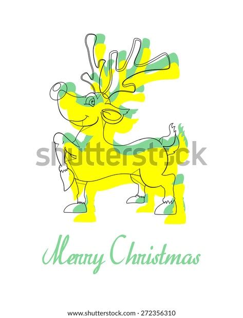 Dasher Reindeer Clipart Greeting Banner Stock Vector (Royalty Free ...