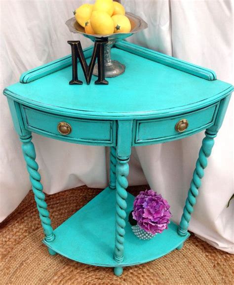 Turquoise Corner Table by MontucciDesigns on Etsy | Corner table, Table, Decor