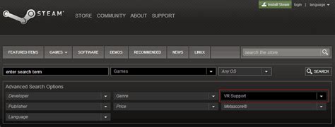 Steam Adds VR Support Category for Oculus Rift Games