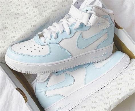 High top af 1 soft blue | Swag shoes, Nike shoes women, White nike shoes