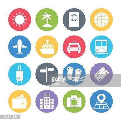 Travel Icons Set Stock Clipart | Royalty-Free | FreeImages