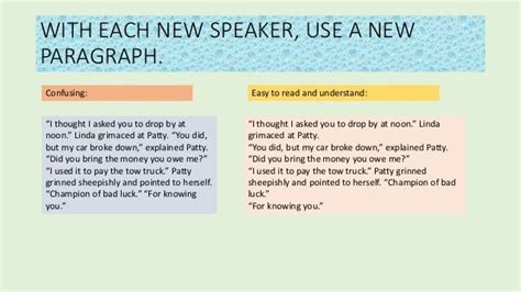 Understanding dialogue and dialogue tags