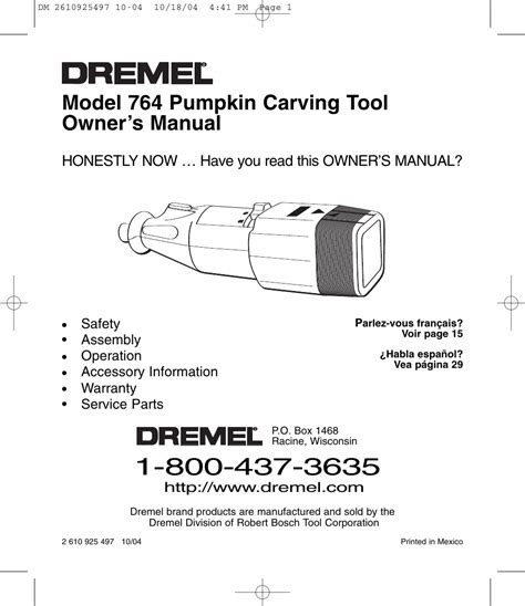 Dremel 764 Users Manual DM 2610925497 10 04