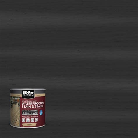 BEHR Premium 8 oz. #ST-102 Slate Semi-Transparent Waterproofing Stain and Sealer Sample-507716 ...