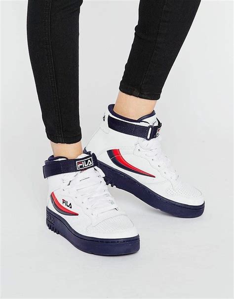 Fila Fx-100 High Sneakers In White | Womens sneakers, White high top sneakers, Vegan leather shoes