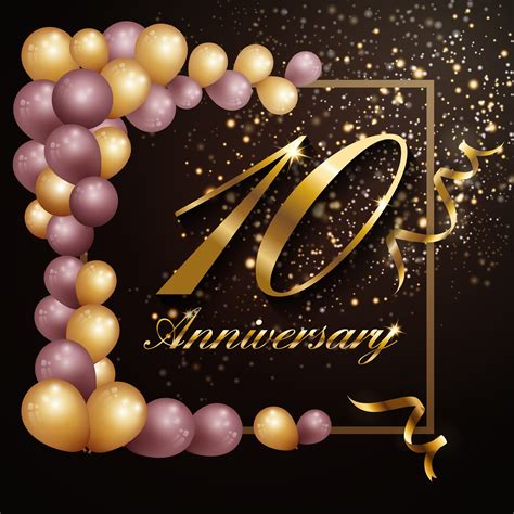 10 year anniversary celebration background banner design with lu 272813 Vector Art at Vecteezy