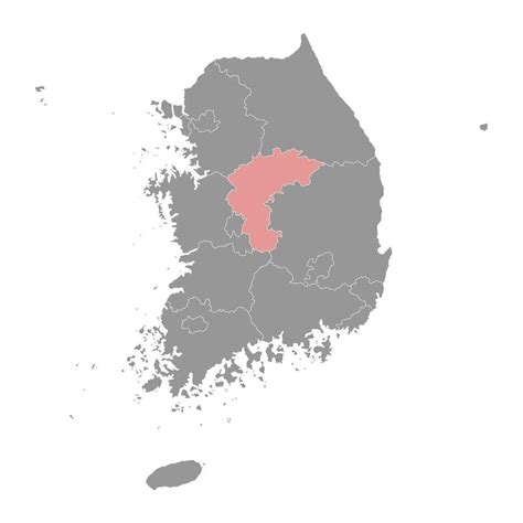 North Chungcheong map, province of South Korea. Vector illustration ...