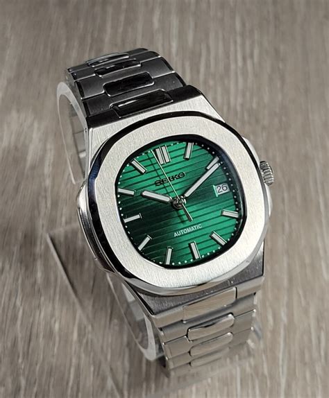 Seiko Nautilus Homage Watch Green Dial NH35A - Etsy