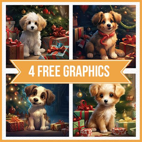 4 Free Christmas Puppy Graphics | Lovelytocu