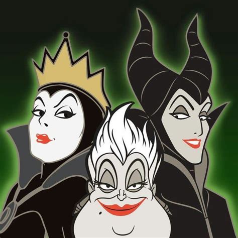 Queen Grimhilde, Ursula and Maleficent | Evil disney, Disney villains art, Disney art