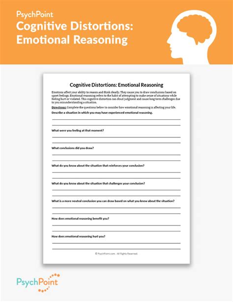 Cognitive Distortions: Emotional Reasoning Worksheet | PsychPoint