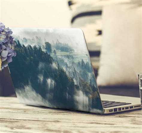 Tall trees forest laptop stickers - TenStickers