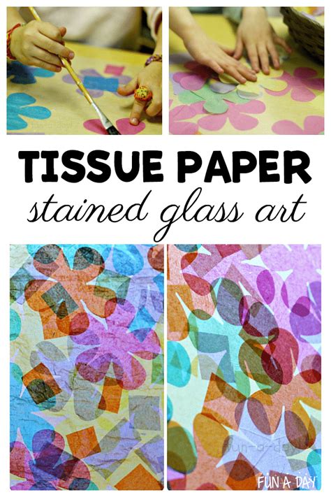 Two Ways to Make Tissue Paper Stained Glass Art for Spring - Fun-A-Day!