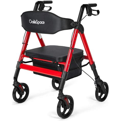 OasisSpace Heavy Duty Rollator Walker - Bariatric Rollator Walker with ...