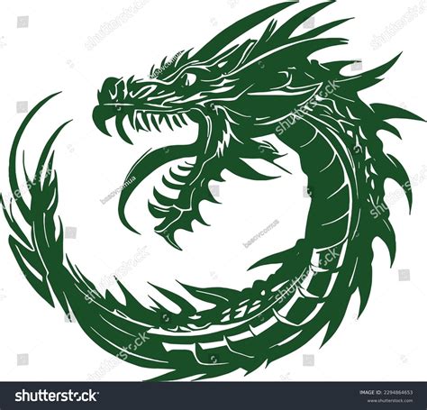 Dragon Stencil Tattoo Template Vector Drawing Stock Vector (Royalty ...