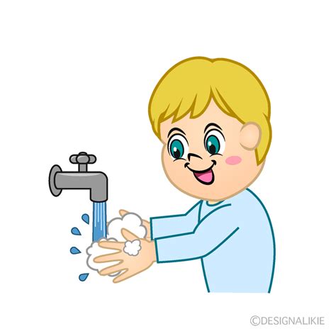 Boy Washing Hands Clipart