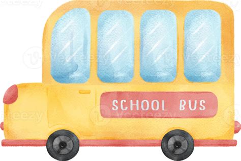 Free cute watercolor yellow school bus back to school hand painting illustration 23251632 PNG ...