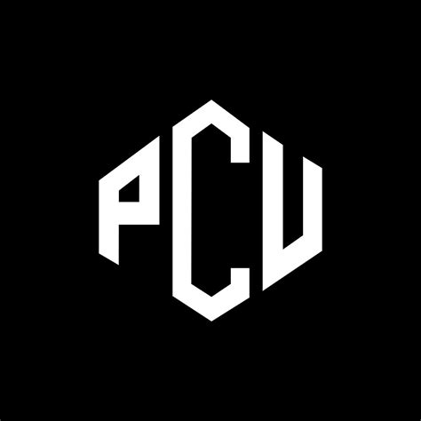 PCU letter logo design with polygon shape. PCU polygon and cube shape ...