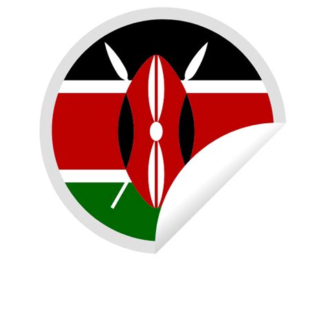 Kenyan flag round sticker | Free SVG