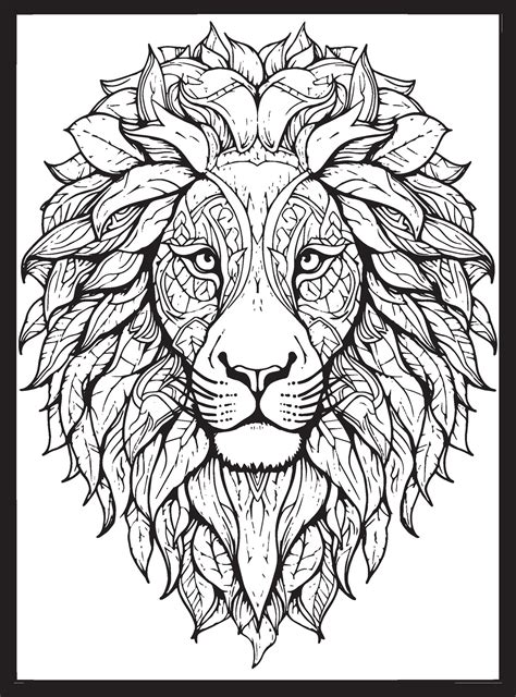 Animals Mandala Adult Coloring Pages 25867545 Vector Art at Vecteezy