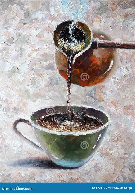 Coffee - Still Life Turkish Coffee Pot - Oil Painting on Canvas ...