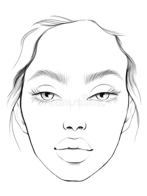 Illustration about Face chart for makeup artist. Face chart Makeup Artist Blank. Template ...