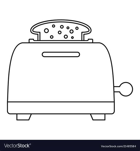 Bread toaster icon outline style Royalty Free Vector Image