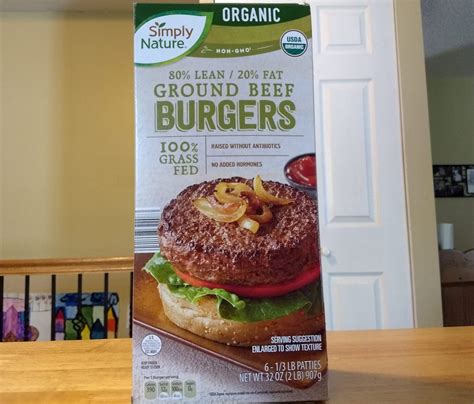 Simply Nature Grass Fed Organic Ground Beef Burgers | Aldi Reviewer