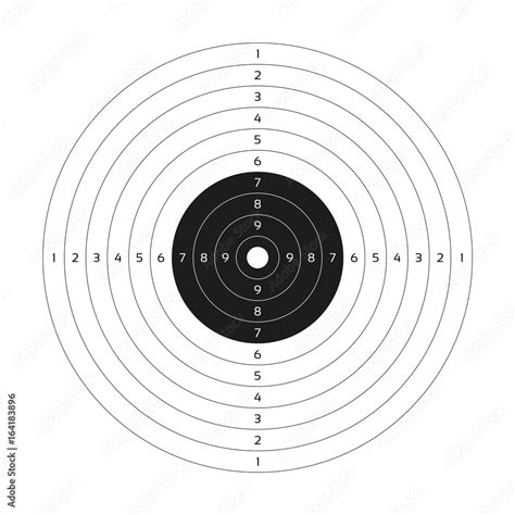 Obraz Blank vector gun target, paper shooting target, blank template ...