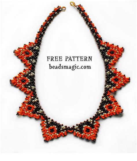 Free pattern for beaded necklace Papaya | Beads Magic