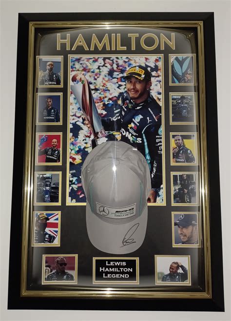 Lewis Hamilton Signed and Framed Cap - CharityStars