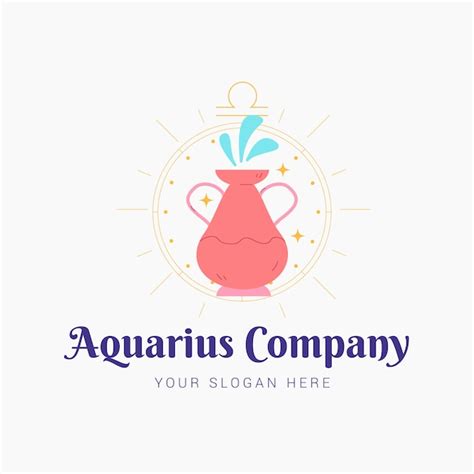 Premium Vector | Hand drawn flat design aquarius logo