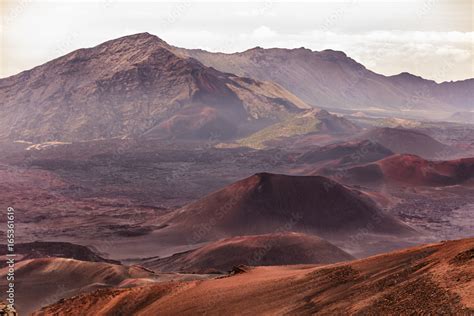 Volcano mountain landscape nature in Maui, Hawaii. Haleakala Crater ...