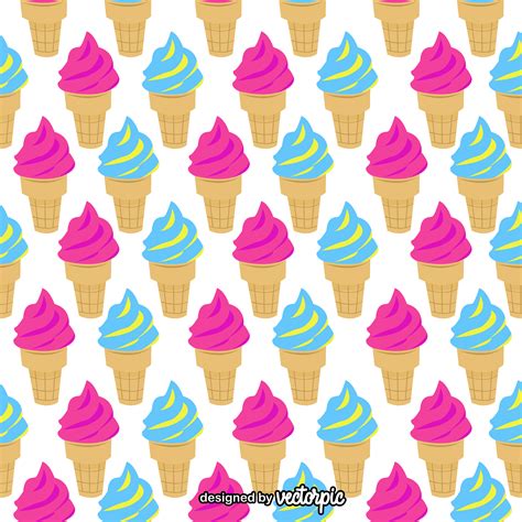 ice_cream_pattern_seamless_background_free_vector | VECTORPIC