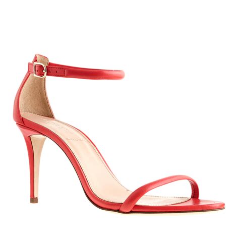 J.crew Strappy High-heel Sandals in Red | Lyst