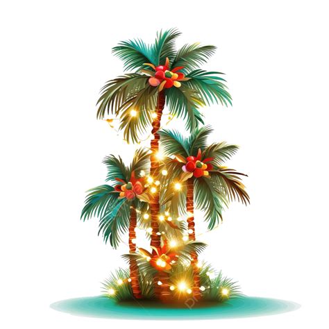 Light Up Night Christmas Tree Little Christmas Cartoon Christmas Tree Decor Palm Tree Png ...