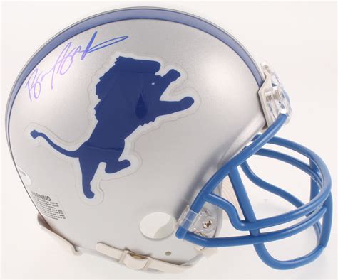 Barry Sanders Signed Detroit Lions Throwback Mini Helmet (Schwartz COA ...