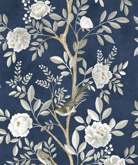 Chinoiserie Wallpaper • Robust Florals & Playful Birds • Milton & King USA