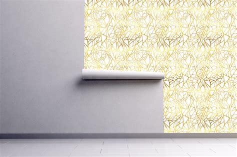 Art Nouveau Wallpaper Gold Wallpaper Geometric Wallpaper | Etsy