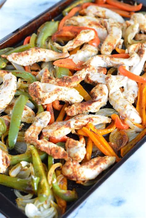 Low Sodium Sheet Pan Chicken Fajitas - Nourished Simply