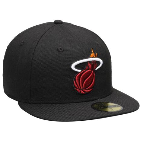 Mens Miami Heat Black Team Logo 59FIFTY Fitted Hat - NBA Store