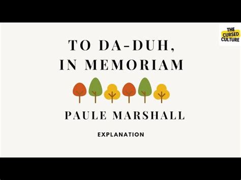 TO DA-DUH, IN MEMORIAM by PAULE MARSHALL | Explanation | Summary & Analysis | Themes - YouTube